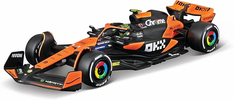 Bburago McLaren MCL38 with Helmet — Norris #4